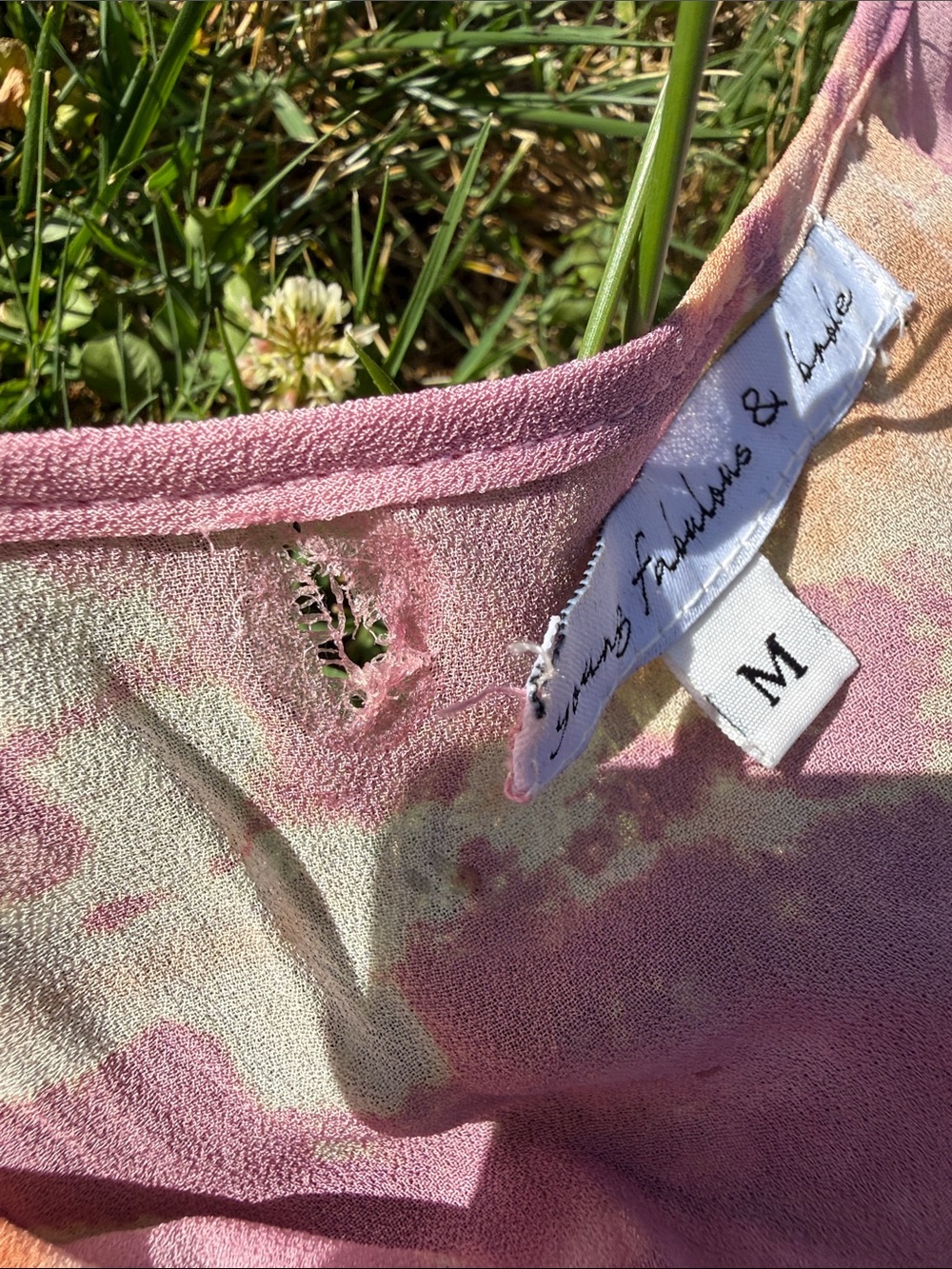 Young Fabulous & Broke Pink and Cream Tie-Dye Maxi Dress - Picture 6 of 6